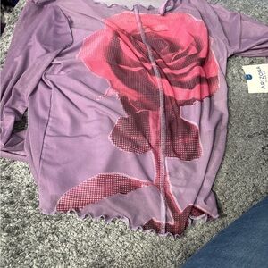 Arizona Jean Company Purple and Pink Mesh Top